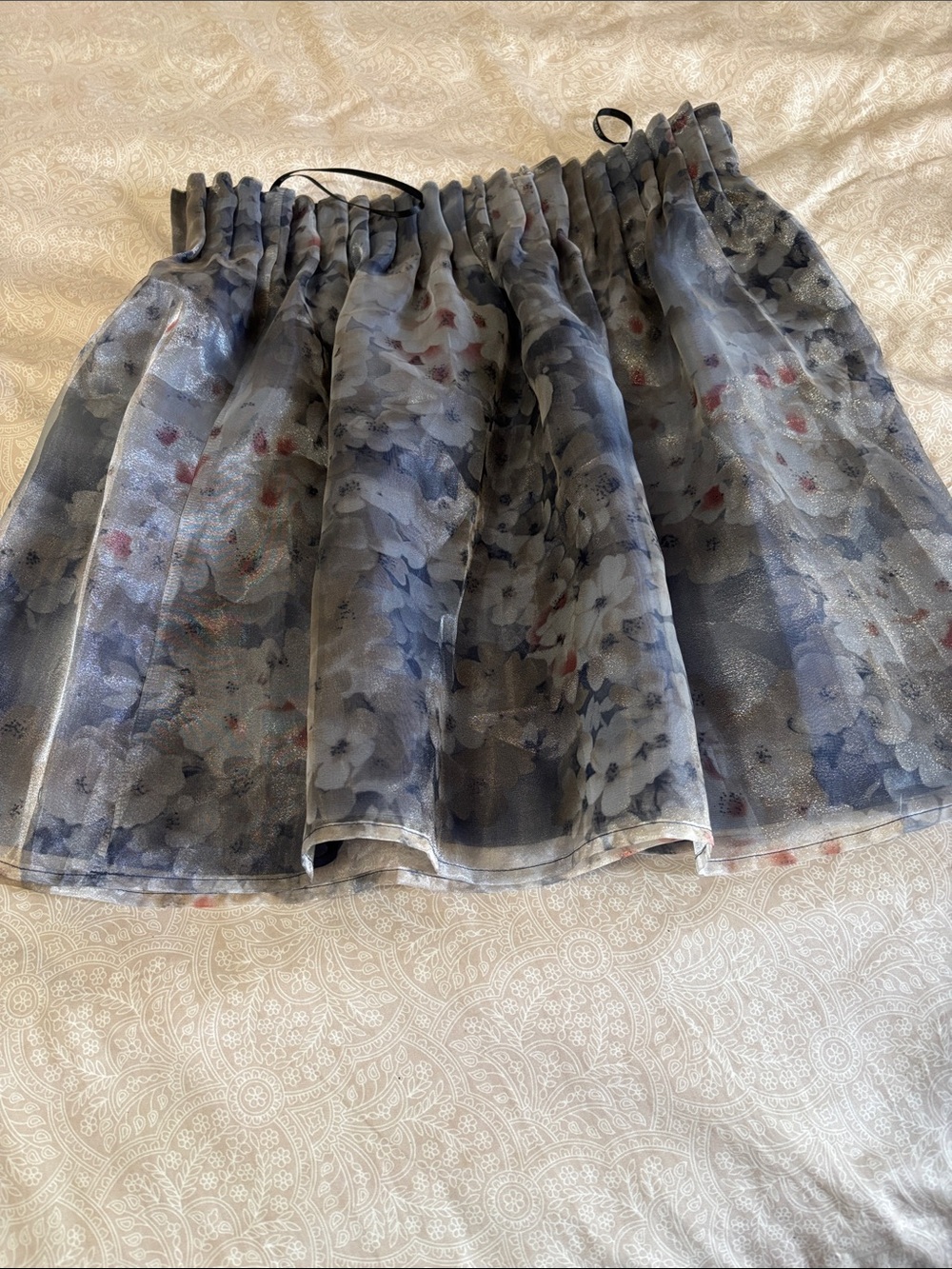 NWT Forever 21 Blue Floral lined Skater Skirt